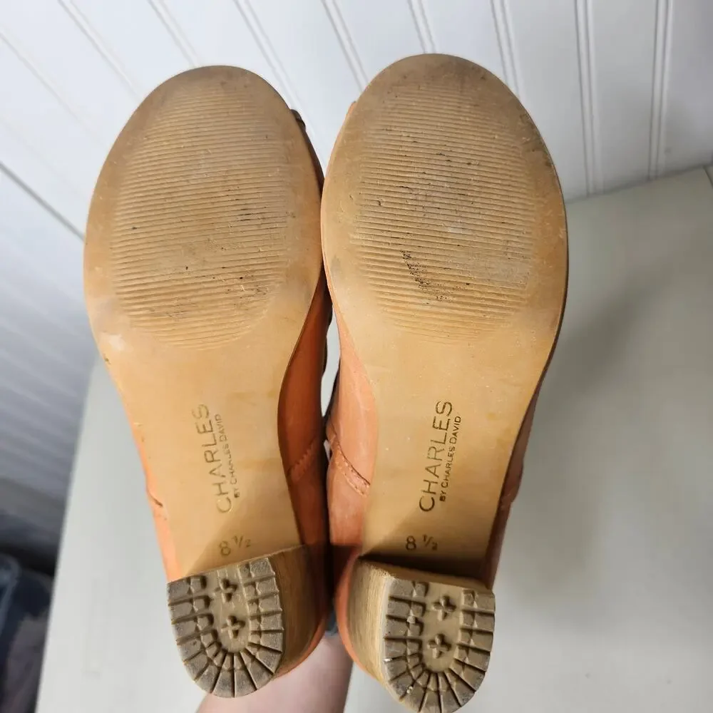 Charles by Charles David Women's Strappy Chunky Leather Sandals Size 8.5 Boho